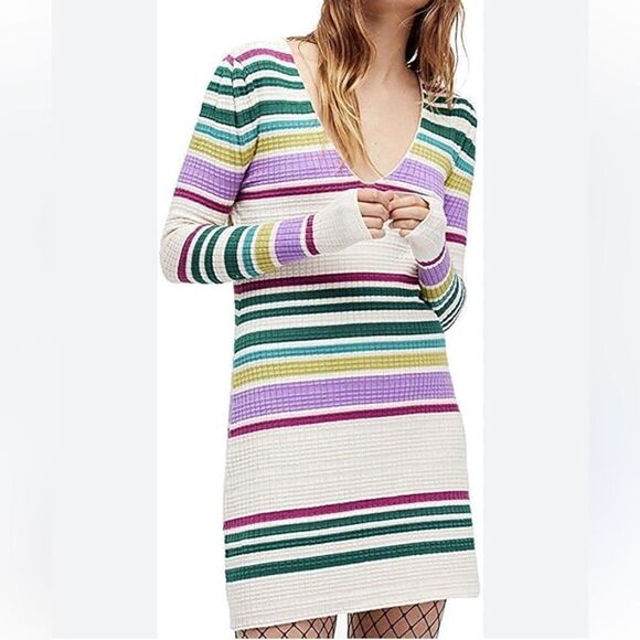 Free People Women's Gidget Striped Sweater Dress - Picture 1 of 8